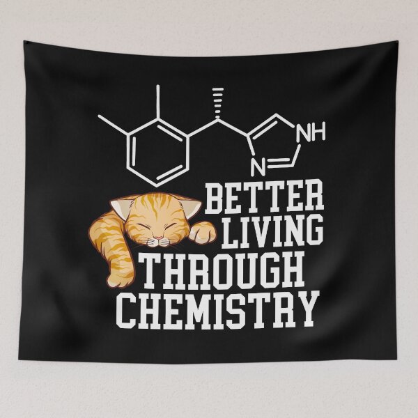 Item preview, Better living through chemistry - sleepy cat - veterinary medicine designed and sold by EvergreenWhimsy.