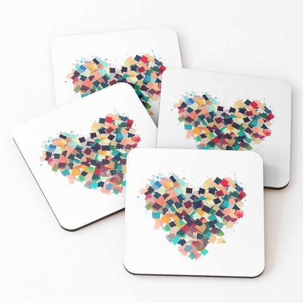 Item preview, Aesthetic Colorful Heart Created With Squares designed and sold by MinimalistHaven.