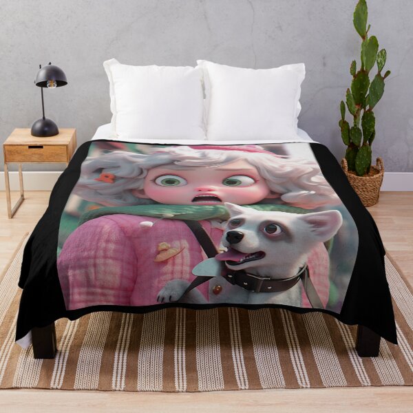 Item preview, adorable little child and artist dog designed and sold by Semange.