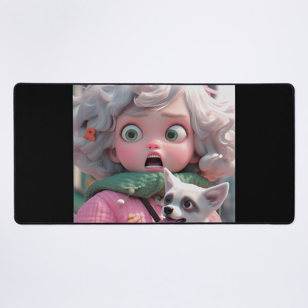 Item preview, adorable little child and artist dog designed and sold by Semange.