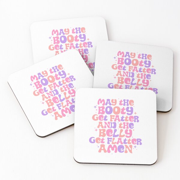 Item preview, May the booty get fatter and the belly get flatter. Amen. Pink & Purple & Orange designed and sold by JunikStudio.