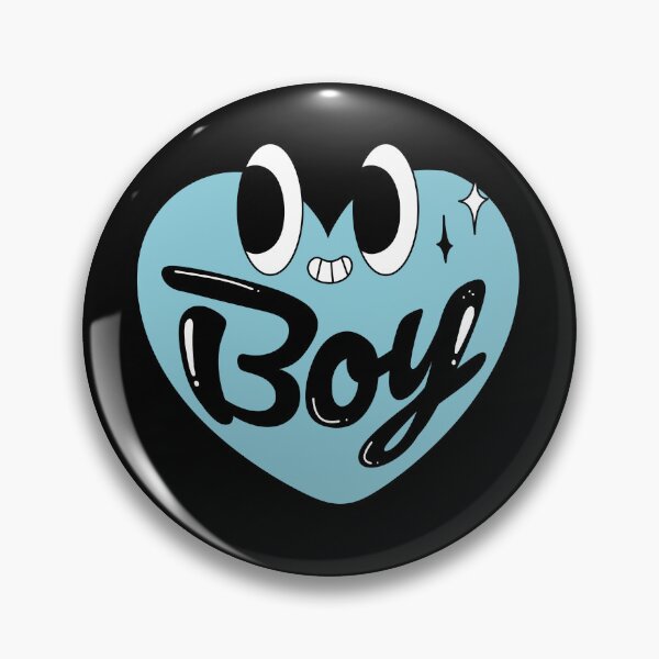 Item preview, Team Boy Gender Reveal Baby Shower party - kawaii cute heart groovy retro vintage designed and sold by TNwandesignart.