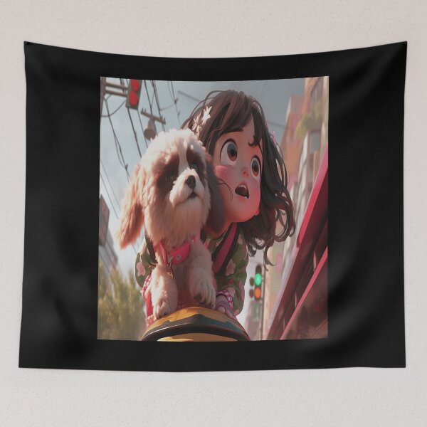 Item preview, lovely little child with creative dog designed and sold by Semange.