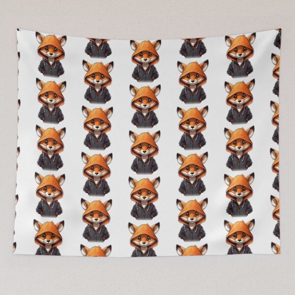 Item preview, Cool Fox Orange Grey Hoodie designed and sold by jaredmcwhae.