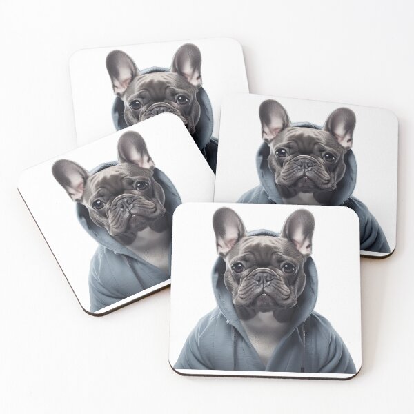 Item preview, Cool Bulldog Francés sudadera con capucha gris designed and sold by jaredmcwhae.