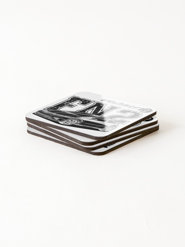 Thumbnail 4 of 5, Coasters (Set of 4), Civic FN2 Type R - Black Print designed and sold by RAS-77.