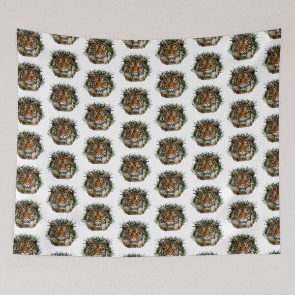 Item preview, Tiger Peering Through Grass designed and sold by rawshutterbug.