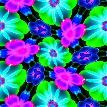 Artwork thumbnail, Unique Colorful Flower Pattern by Patternflower