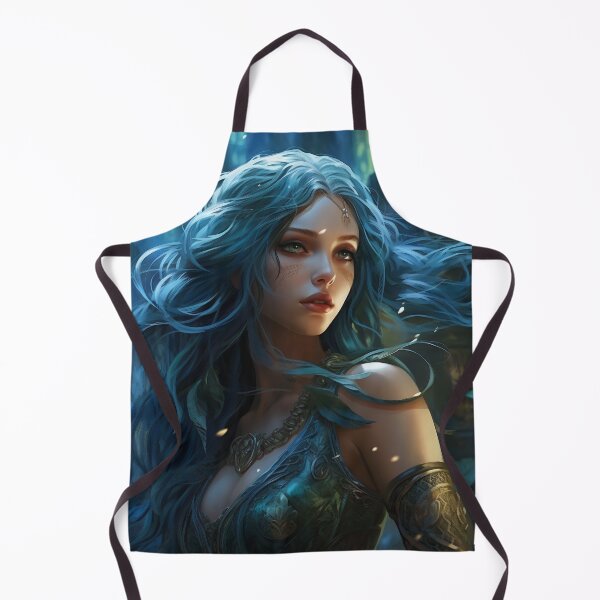 Item preview, Moonlit Azure: A Blue-Haired Muse Amidst Nature's Monochrome Symphony designed and sold by oanaunciuleanu.