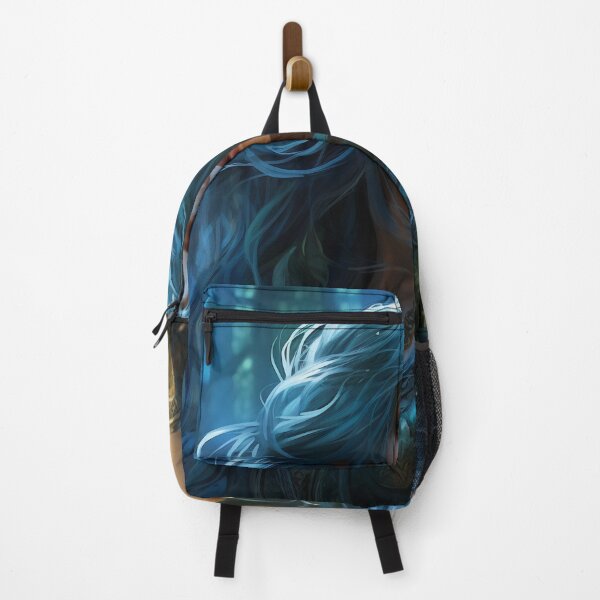 Item preview, Moonlit Azure: A Blue-Haired Muse Amidst Nature's Monochrome Symphony designed and sold by oanaunciuleanu.