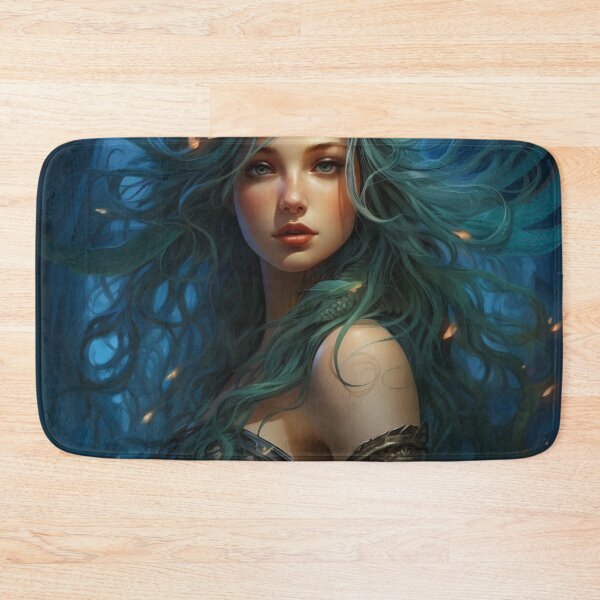 Item preview, Moonlit Azure: A Blue-Haired Muse Amidst Nature's Monochrome Symphony designed and sold by oanaunciuleanu.