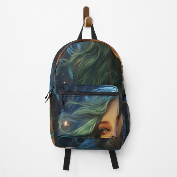 Item preview, Moonlit Azure: A Blue-Haired Muse Amidst Nature's Monochrome Symphony designed and sold by oanaunciuleanu.