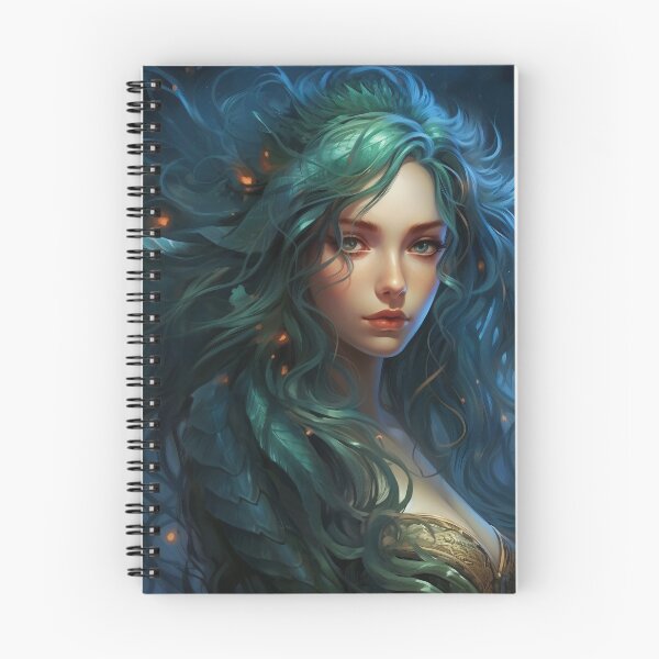 Item preview, Moonlit Azure: A Blue-Haired Muse Amidst Nature's Monochrome Symphony designed and sold by oanaunciuleanu.