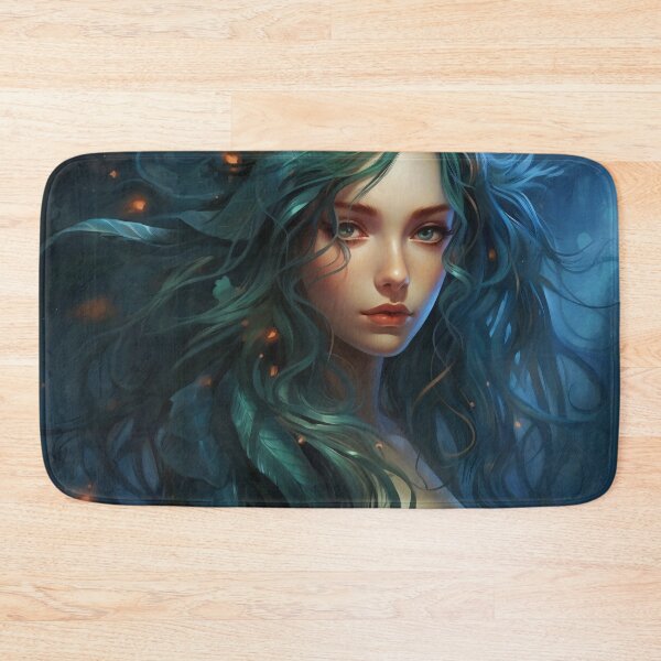 Item preview, Moonlit Azure: A Blue-Haired Muse Amidst Nature's Monochrome Symphony designed and sold by oanaunciuleanu.
