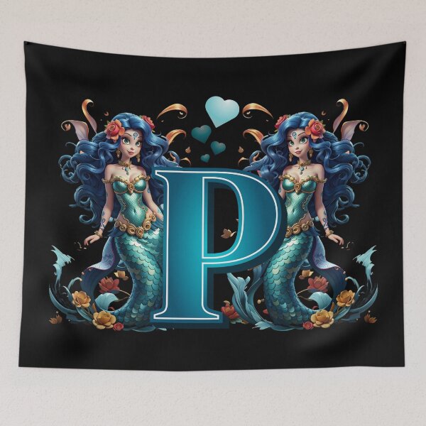 Item preview, Mermaid Alphabet The Letter P From Sirenas Collection designed and sold by SirenasWorld.