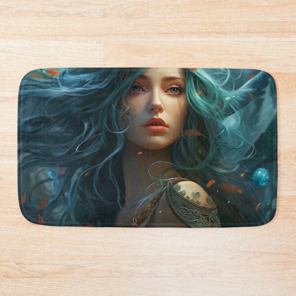 Item preview, Moonlit Azure: A Blue-Haired Muse Amidst Nature's Monochrome Symphony designed and sold by oanaunciuleanu.