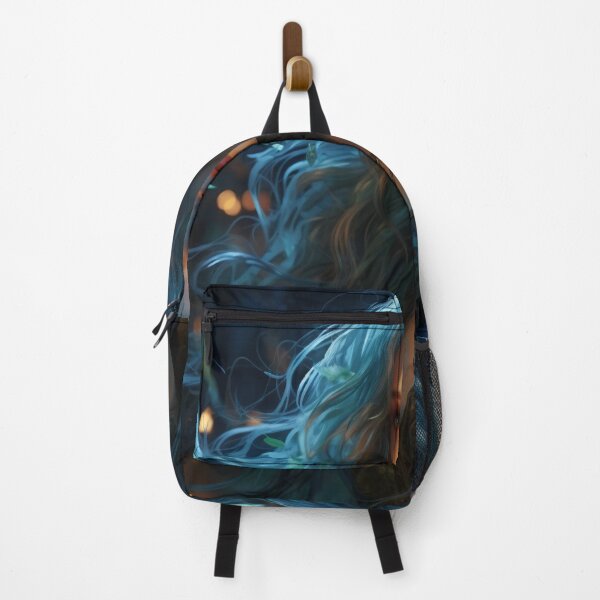 Item preview, Moonlit Azure: A Blue-Haired Muse Amidst Nature's Monochrome Symphony designed and sold by oanaunciuleanu.