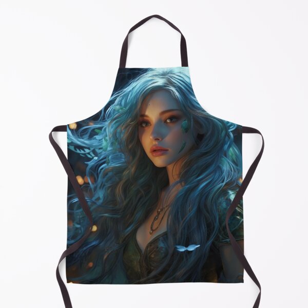 Item preview, Moonlit Azure: A Blue-Haired Muse Amidst Nature's Monochrome Symphony designed and sold by oanaunciuleanu.