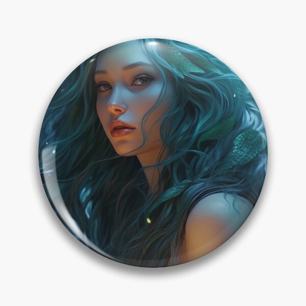 Item preview, Moonlit Azure: A Blue-Haired Muse Amidst Nature's Monochrome Symphony designed and sold by oanaunciuleanu.