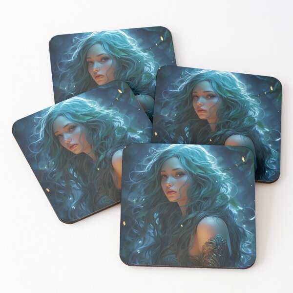Item preview, Moonlit Azure: A Blue-Haired Muse Amidst Nature's Monochrome Symphony designed and sold by oanaunciuleanu.