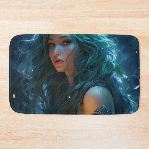 Item preview, Moonlit Azure: A Blue-Haired Muse Amidst Nature's Monochrome Symphony designed and sold by oanaunciuleanu.