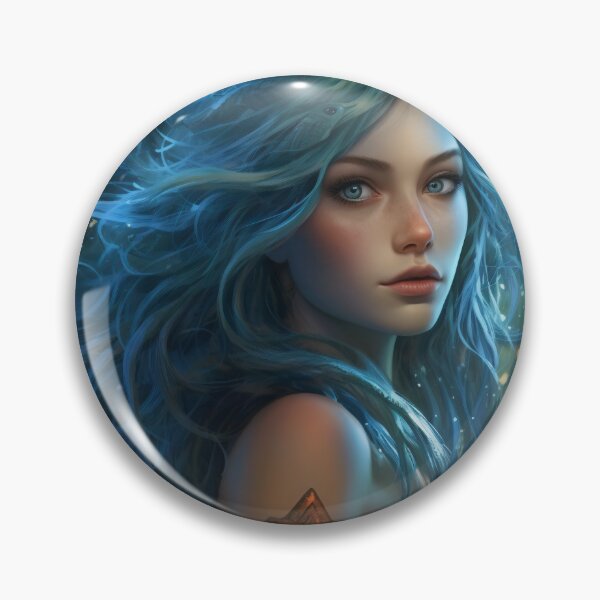 Item preview, Moonlit Azure: A Blue-Haired Muse Amidst Nature's Monochrome Symphony designed and sold by oanaunciuleanu.
