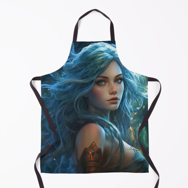 Item preview, Moonlit Azure: A Blue-Haired Muse Amidst Nature's Monochrome Symphony designed and sold by oanaunciuleanu.