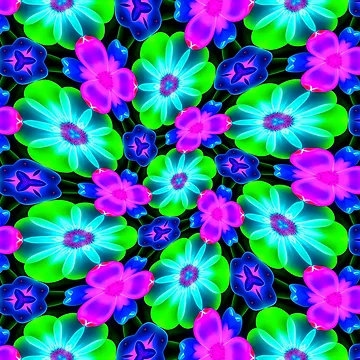 Artwork thumbnail, Unique Colorful Flower Pattern by Patternflower