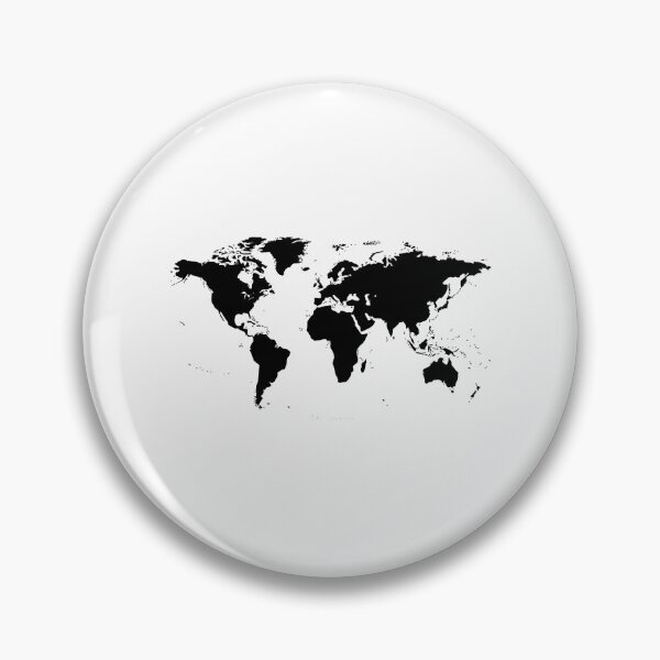 Item preview, Black _amp_amp_ White world map designed and sold by helaina-madson.