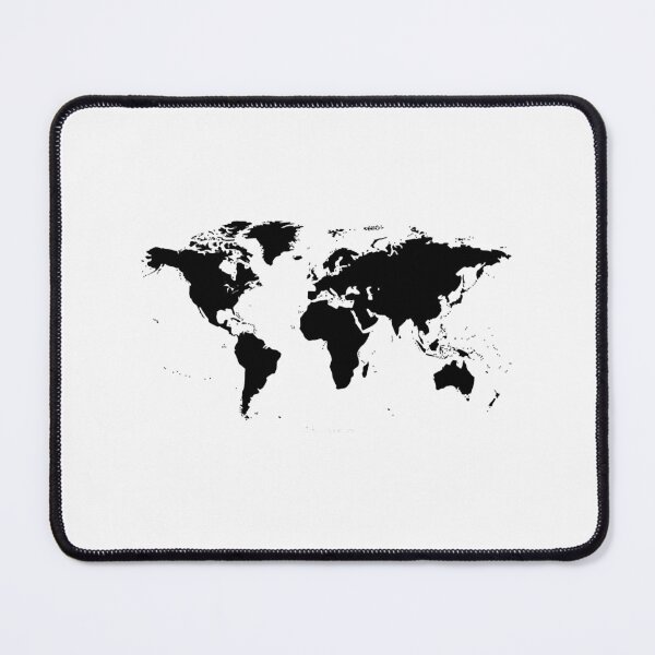 Item preview, Black _amp_amp_ White world map designed and sold by helaina-madson.