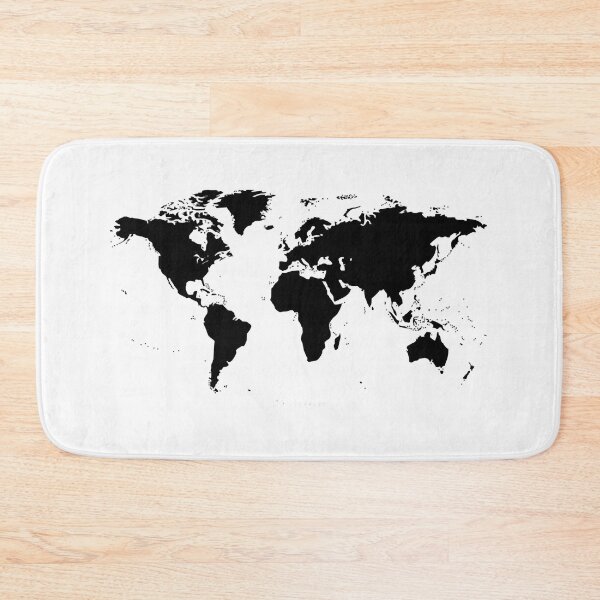 Item preview, Black _amp_amp_ White world map designed and sold by helaina-madson.