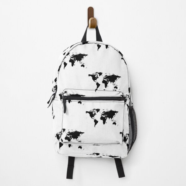 Item preview, Black _amp_amp_ White world map designed and sold by helaina-madson.