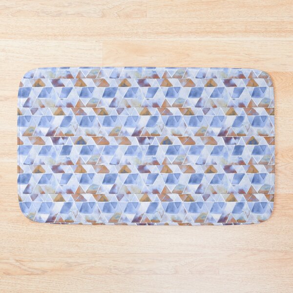Item preview, watercolor geometric straight lines blue brown designed and sold by Alessandro Remo Mazzoni Remotextiles.