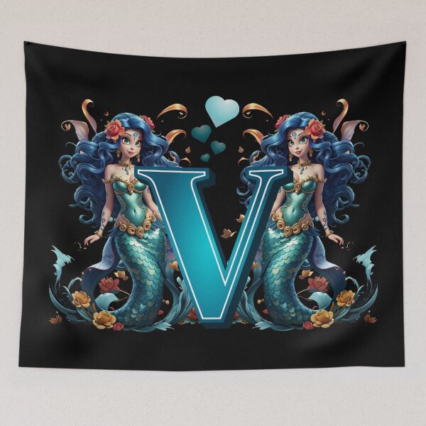 Item preview, Mermaid Alphabet The Letter V From Sirenas Collection designed and sold by SirenasWorld.