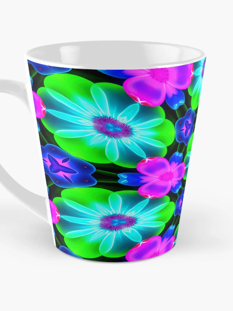 Thumbnail 3 of 4, Coffee Mug, Unique Colorful Flower Pattern designed and sold by Patternflower.