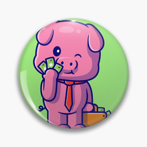 Item preview, Cute Pig with Money Cartoon designed and sold by hjian8219.