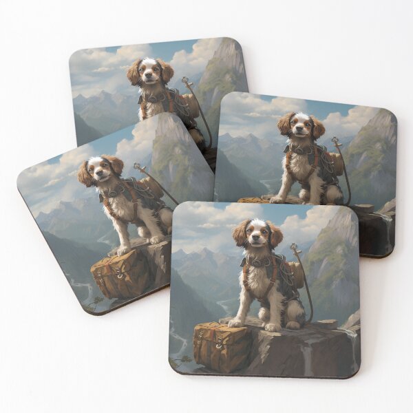 Item preview, A dog sitting on a rock with a backpack designed and sold by Nickyayee.