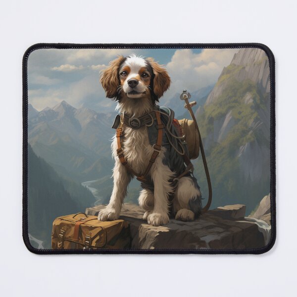 Item preview, A dog sitting on a rock with a backpack designed and sold by Nickyayee.