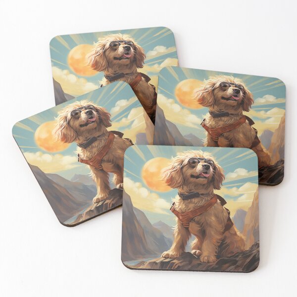 Item preview, A dog sitting on a rock with a backpack designed and sold by Nickyayee.