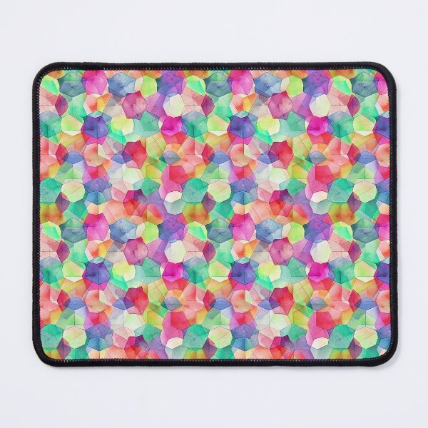 Item preview, watercolor geometric pink blue yellow green designed and sold by Alessandro Remo Mazzoni Remotextiles.
