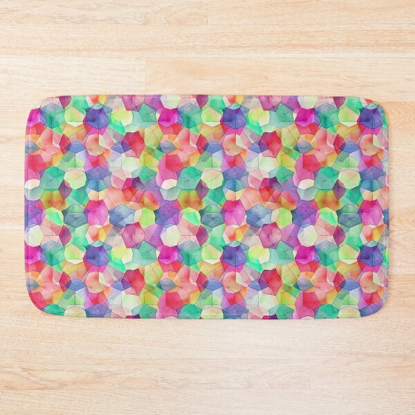 Item preview, watercolor geometric pink blue yellow green designed and sold by Alessandro Remo Mazzoni Remotextiles.