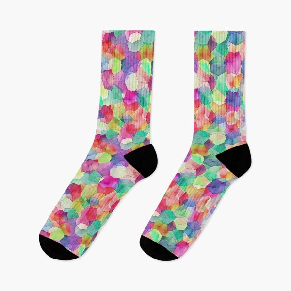 Item preview, watercolor geometric pink blue yellow green designed and sold by Alessandro Remo Mazzoni Remotextiles.