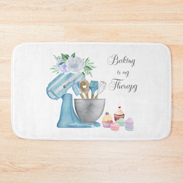 Item preview, Baking is My Therapy - Gifts for Bakers - Watercolor Mixer, Cupcakes, Heart Shaped Macarons designed and sold by kassiekewl.