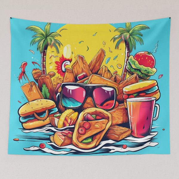 Item preview, "Tropical Vibes: Beach, Palms and Delights" designed and sold by Art-Vortex-fr.