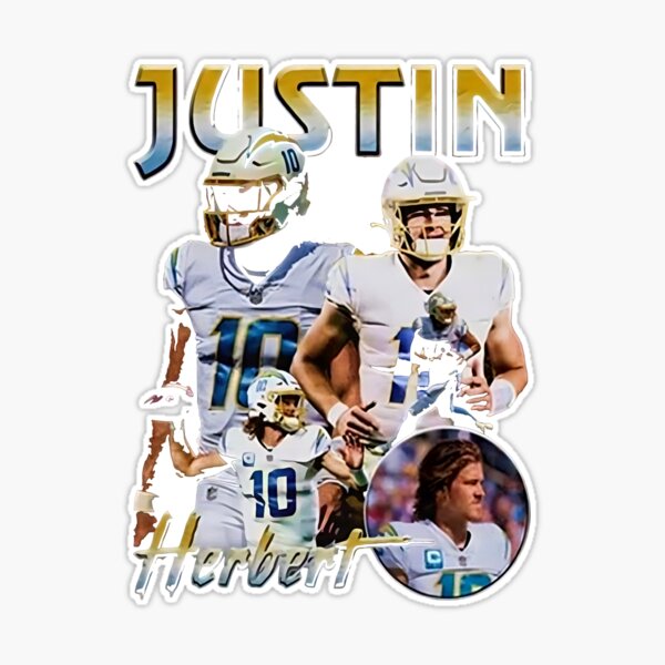 Justin Herbert Home Jersey Sticker for Sale by designsheaven