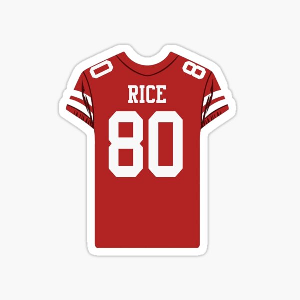 Jerry Rice 80 Jersey Sticker for Sale by Camastodell