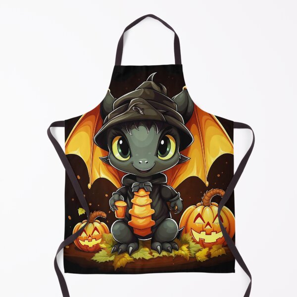 Item preview, Halloween kawaii dragon and pumpkin designed and sold by Niktarka.