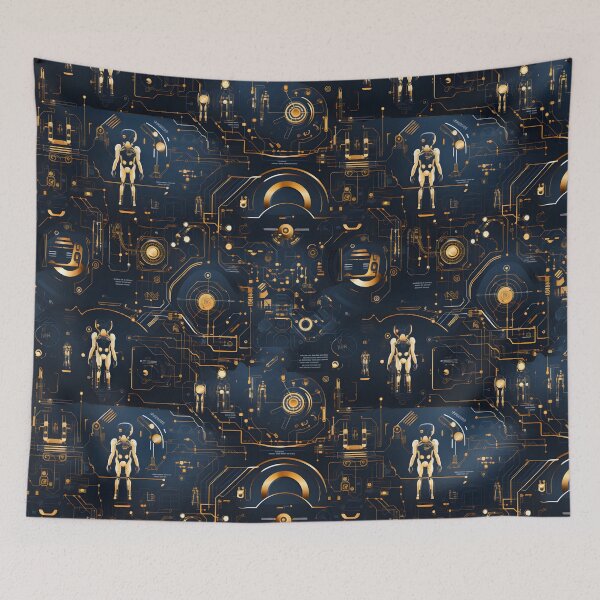 Item preview, xSeamless Pattern Beyond Interfaces: Futuristic Digital Art Unleashed designed and sold by AlienSkinEyes.