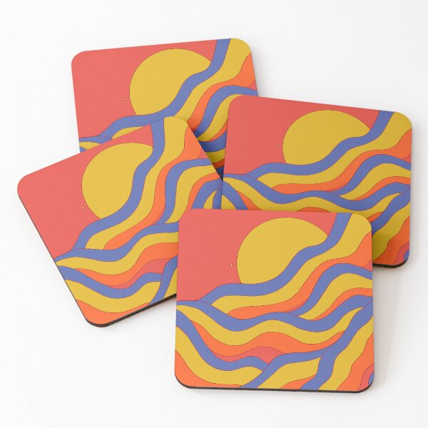 Item preview, Red rainbow waves designed and sold by Swadeillustrations.