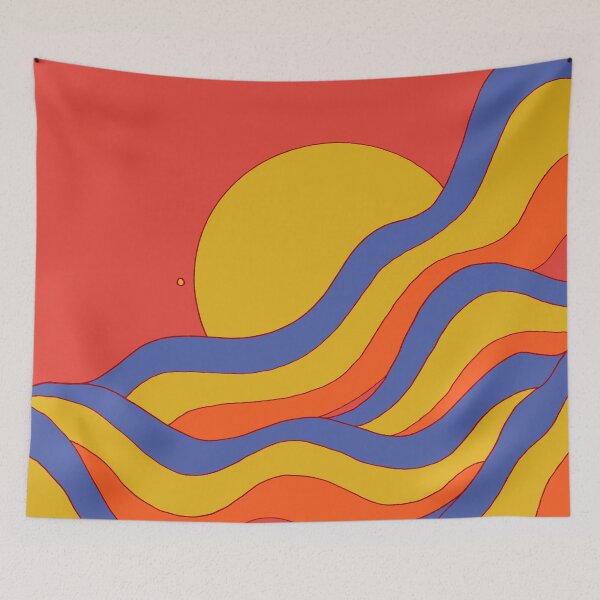 Item preview, Red rainbow waves designed and sold by Swadeillustrations.
